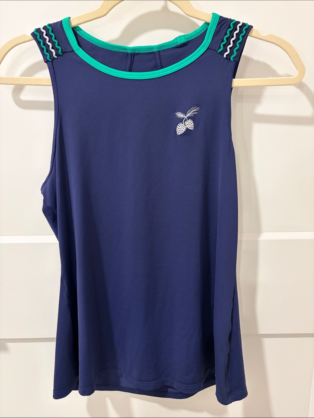 Sofibella Navy Top with Green Trim